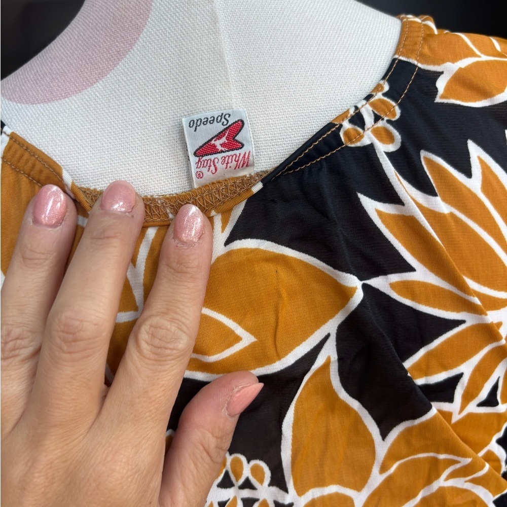 Vintage 1960's Mod Hawaiian Floral Crop top Sarong Set - Small - Picture 6 of 7
